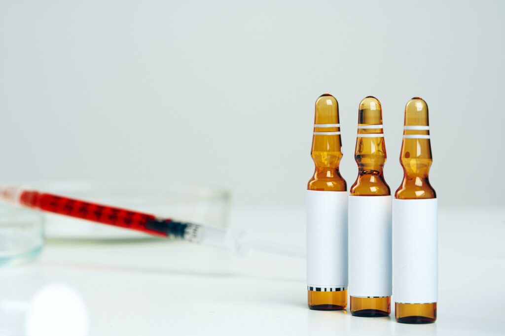 Glass medical ampoule bottles vial for injection